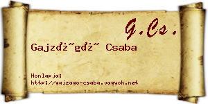 Gajzágó Csaba névjegykártya